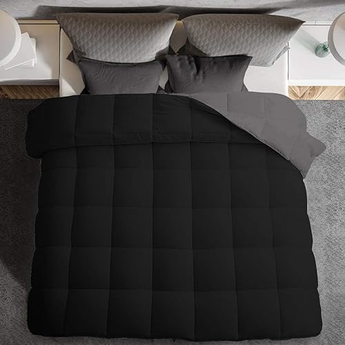 Miniatura 4 de Juego de edredón reversible alternativo de algodón de 3 piezas con costura en caja, para todas las estaciones, 500 GSM, suave y acogedor, ligero, de