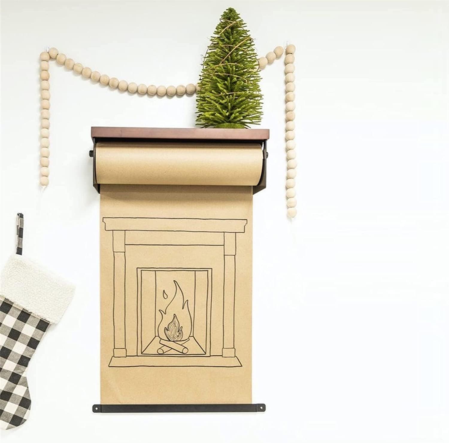 VAYONAA Roller Kraft Paper Roll Display Stand, Wall Mount Kraft Paper Dispenser and