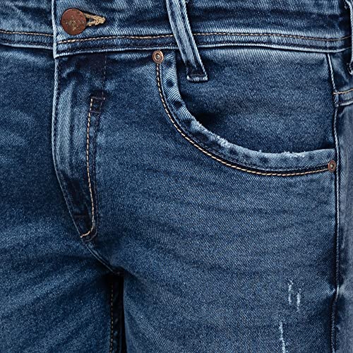 Image of Spykar Men's Kano Slim Fit Mid-Rise Jeans (Ankle Length)