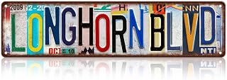 Vintage Longhorn Blvd Street Sign Wall Decor Metal Tin Signs for Bar Home Bedroom Garage