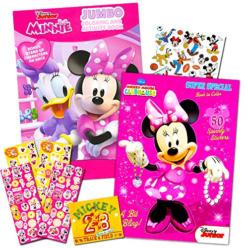 Disney Minnie Mouse Coloring Book Set with Stickers -- 2 Deluxe Coloring Books and over 150 Stickers