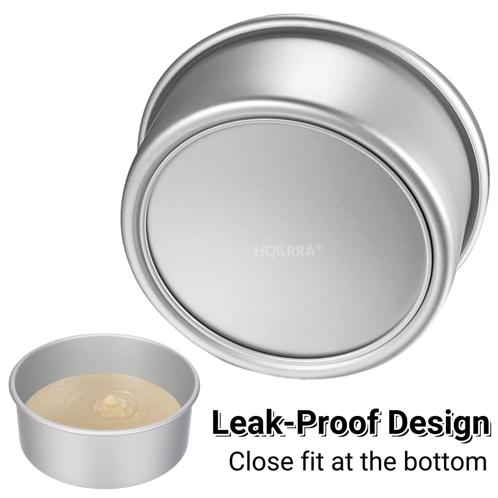 Zestaw foremek do ciasta, 5-częściowy zestaw okrągłych blach do pieczenia, anodyzowane aluminium, nieprzywierająca powłoka do pieczenia, zdejmowany spód, (12,7 cm/15.2 cm/17.8 cm/20.3 cm/22.9