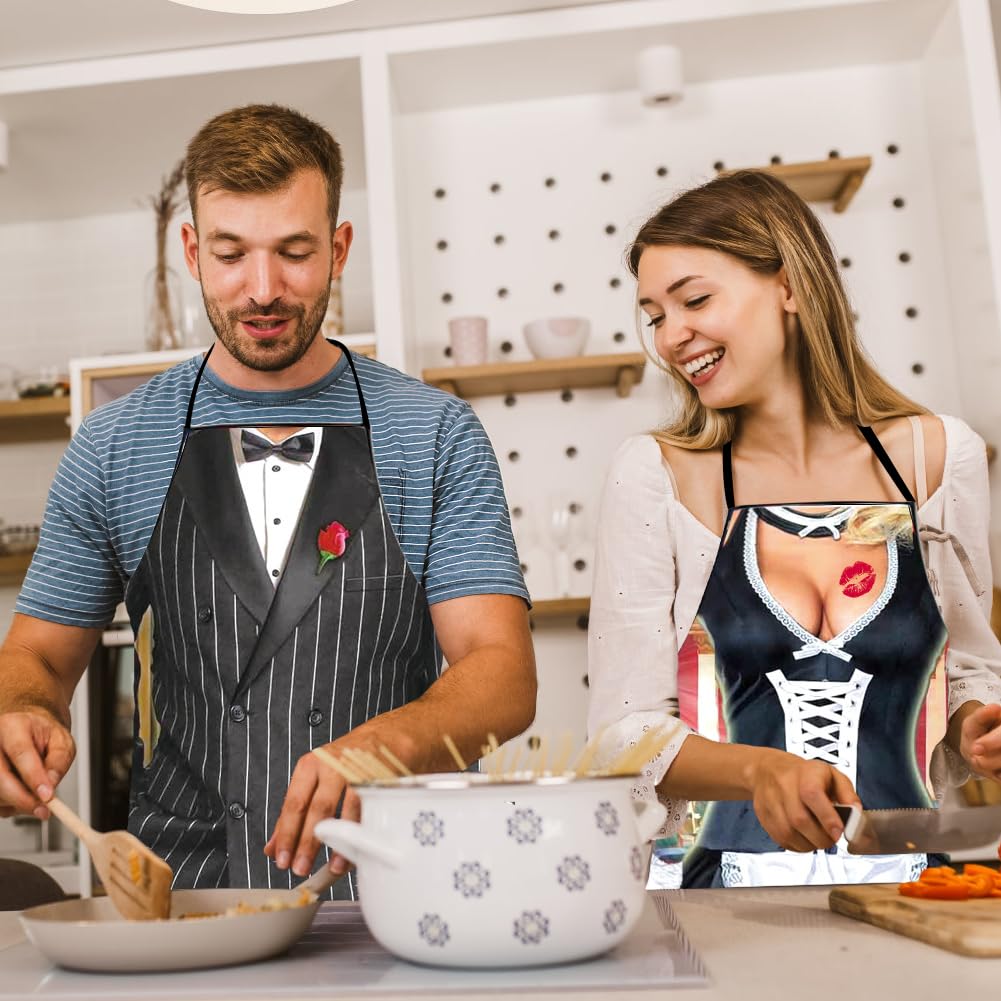 EQLEF Fartuchy męskie, fartuch męski zabawny fartuch zabawny męski grill impreza żart fartuch na imprezę prezent dla mężczyzn