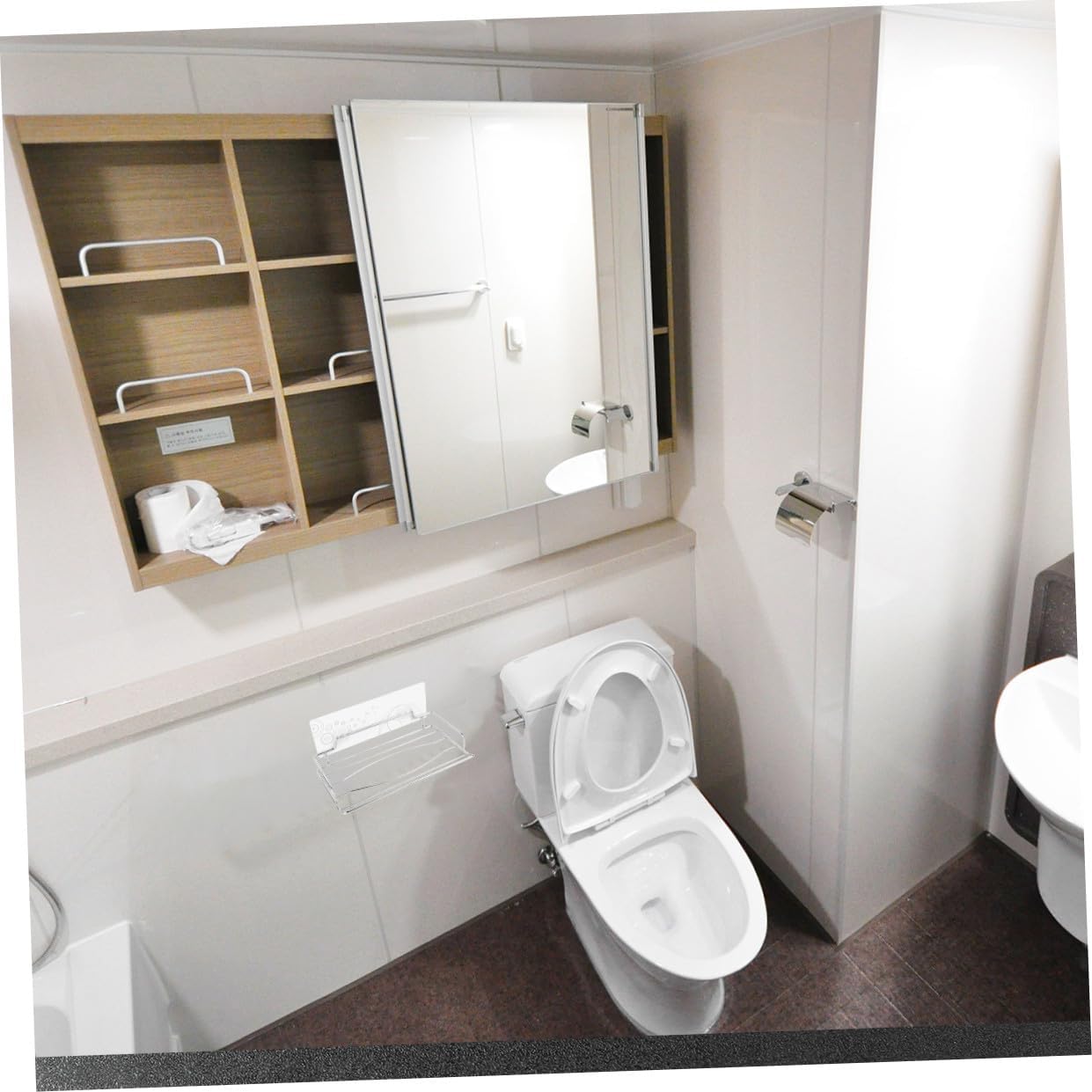 Wall-Mounted Tissue Holder Traceless Tissue Storage Box for Bathroom Office Desk Bedroom Car 9.96 X 5.43 X 2.16 in Storage Rack for Paper image 3