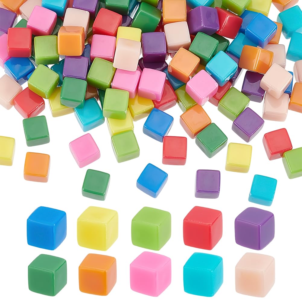 BENECREAT 140Pcs 10 Colors Blank Dice