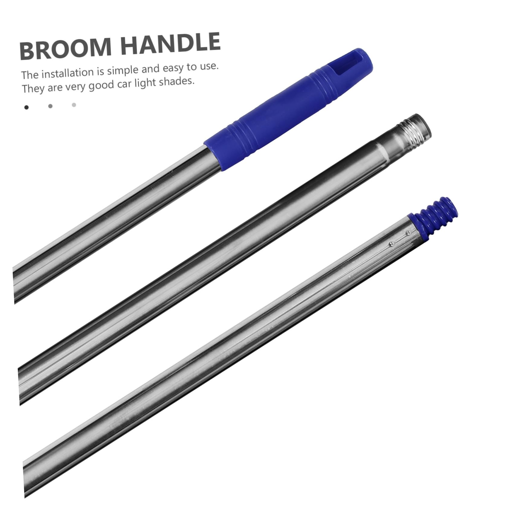 WOFASHPURET 1Set Section Stainless Steel Mop Pole Replacement Mop Handle for Floor Cleaning Durable Mop Stick with Comfortable Grip for Bathroom Use