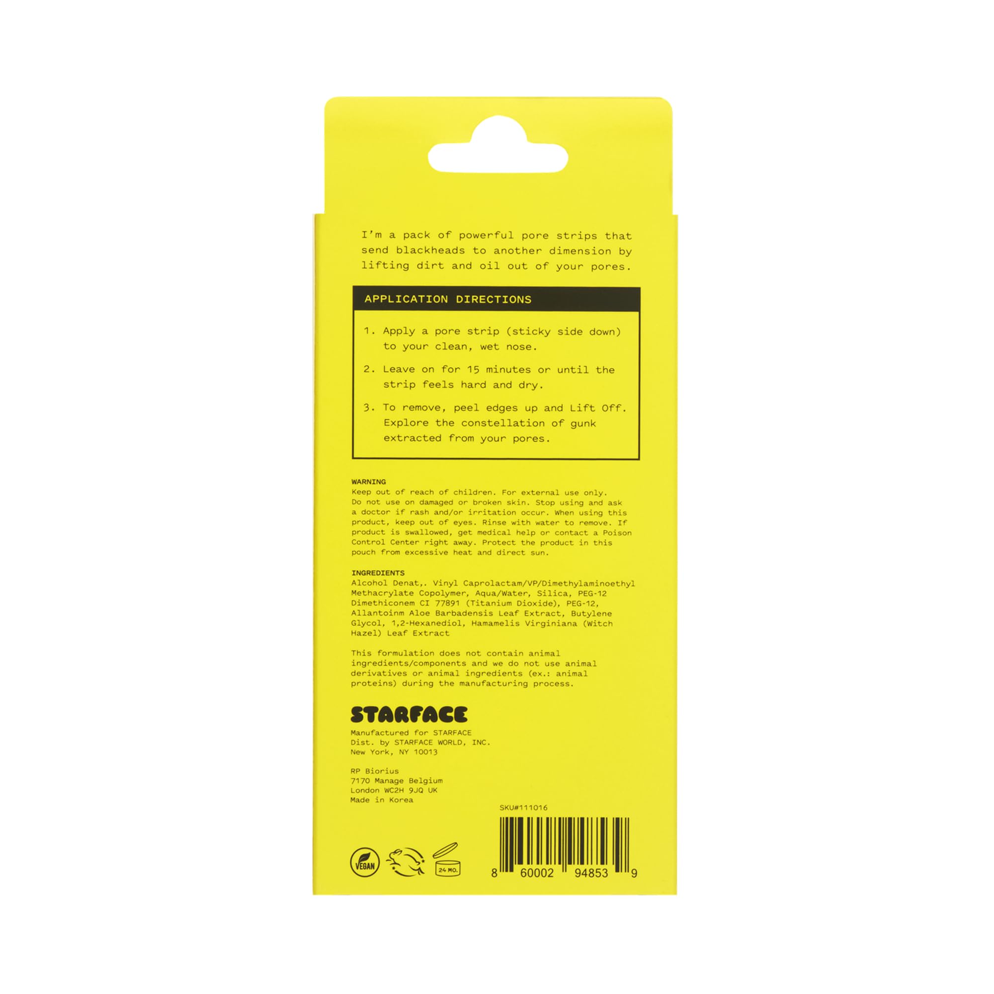 Starface Lift Off Pore Strips, Blackhead Remover, Deep Cleansing Nose Strip, Patches for Pores (8 count): 1 Count (Pack of 8) Yellow Lift Off