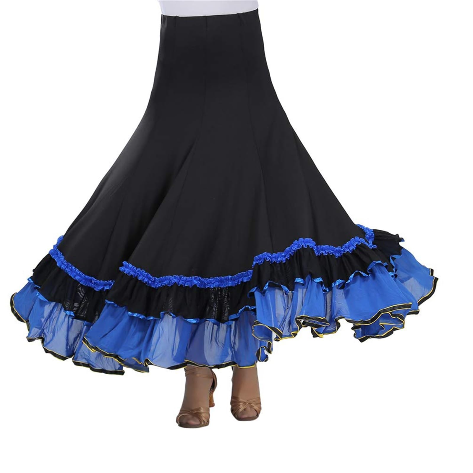Damska Spódnica Maxi Do Kolan Spódnica Do Tańca Letnia Sukienka Spódnica Do Tańca Brzucha Cekinowy Kostium Do Tańca Do Walca, Tango, Łaciny, Flamenco