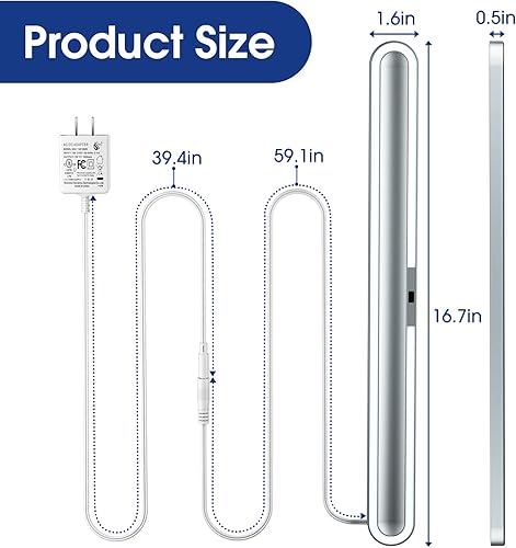 Miniatura 7 de GOOVER Luces para debajo del gabinete de 3000 K, sensor sin contacto regulable, iluminación blanca cálida debajo del gabinete, Ra 90+, 141 LEDs de