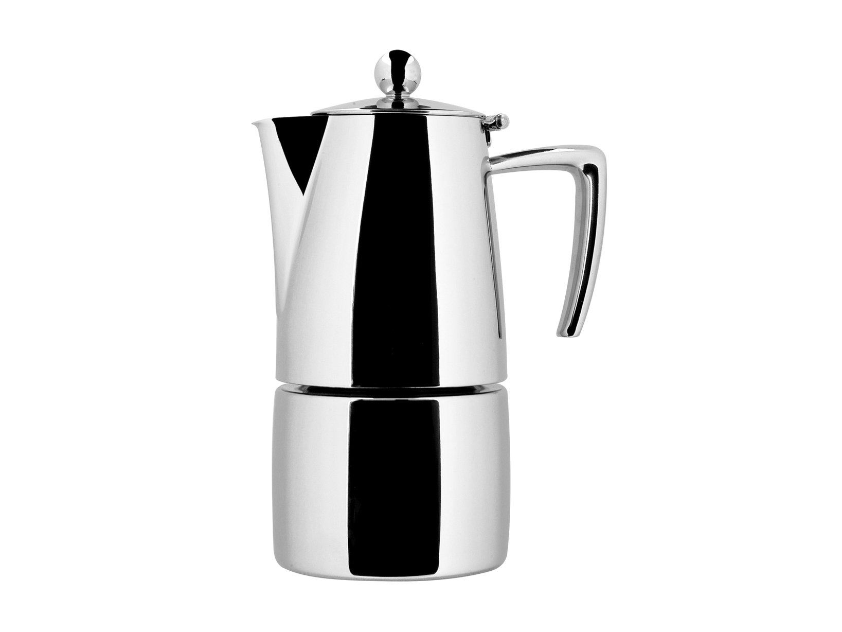 Ilsa Slancio Lucido Cafetera, con Fondo Inducción, Acero Inoxidable, Plata, para 4 Tazas