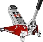 3 Ton Low Profile, Aluminum and Steel Racing Floor Jack with Dual Pistons Quick Lift Pump for Sport Utility Vehicle, Lifting Range 3-15/16
