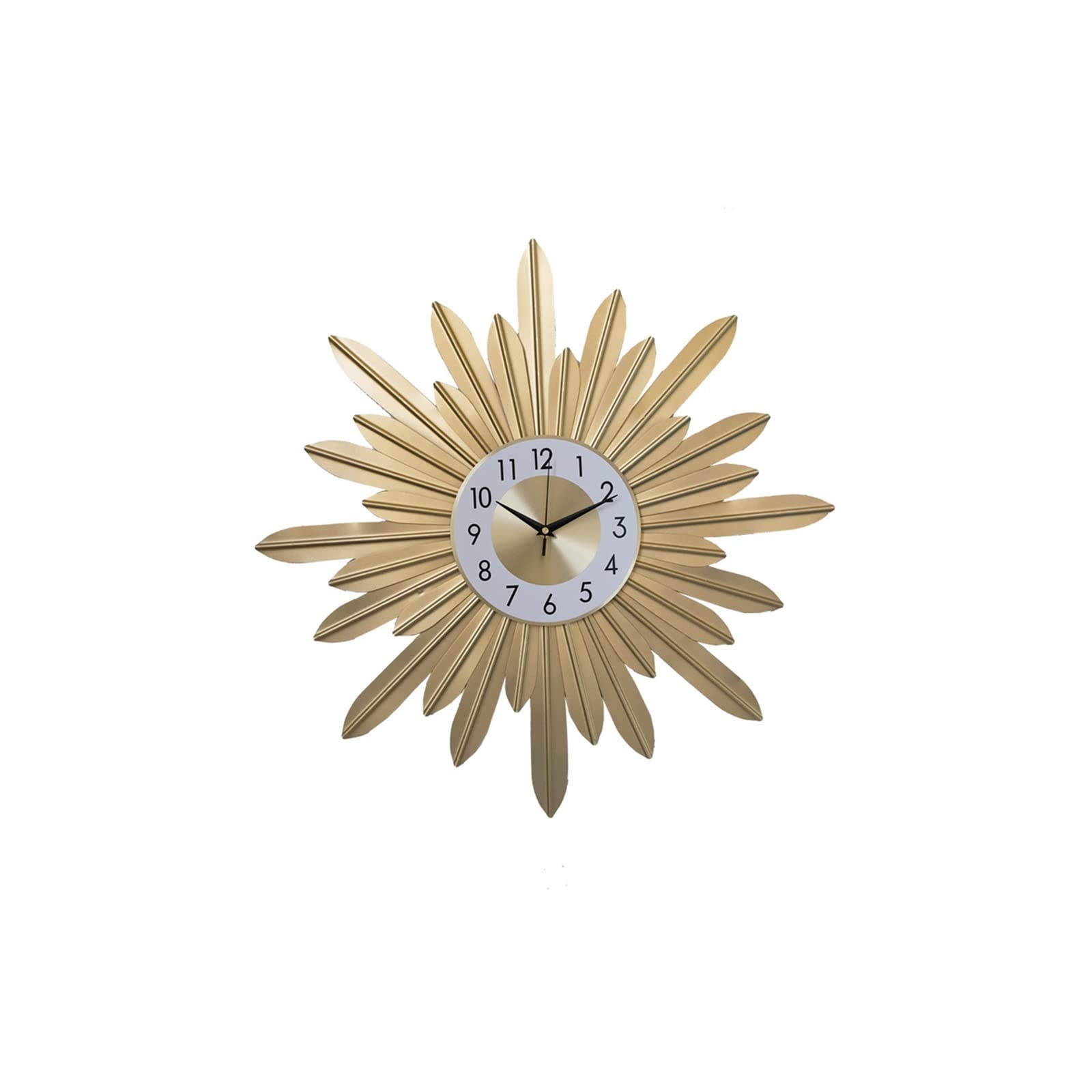 VSGWPACF Wall Clock Living Room Decorative Wall Clock Iron Silent Clock Digital Wall Clock Decorative Wall Clock, Gold, 60CM Wall Clocks For Living Room