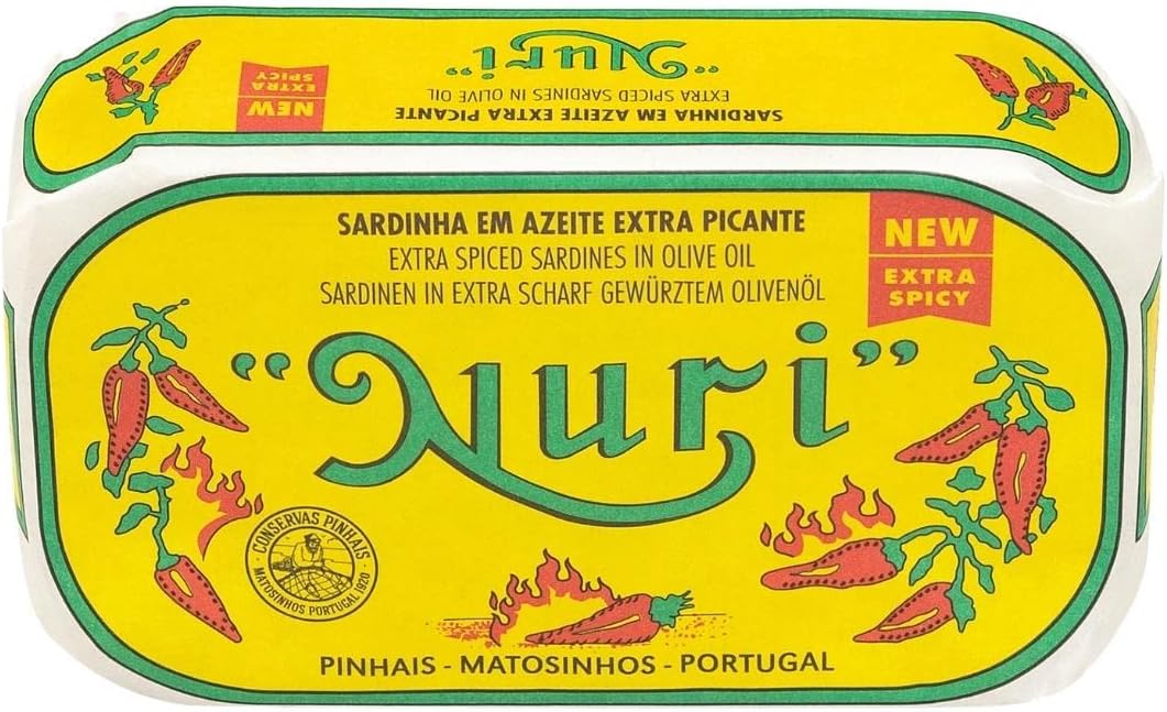NURI Portuguese Sardines in Extra Spiced Olive Oil - 4 Pack - (4.4 oz cans)