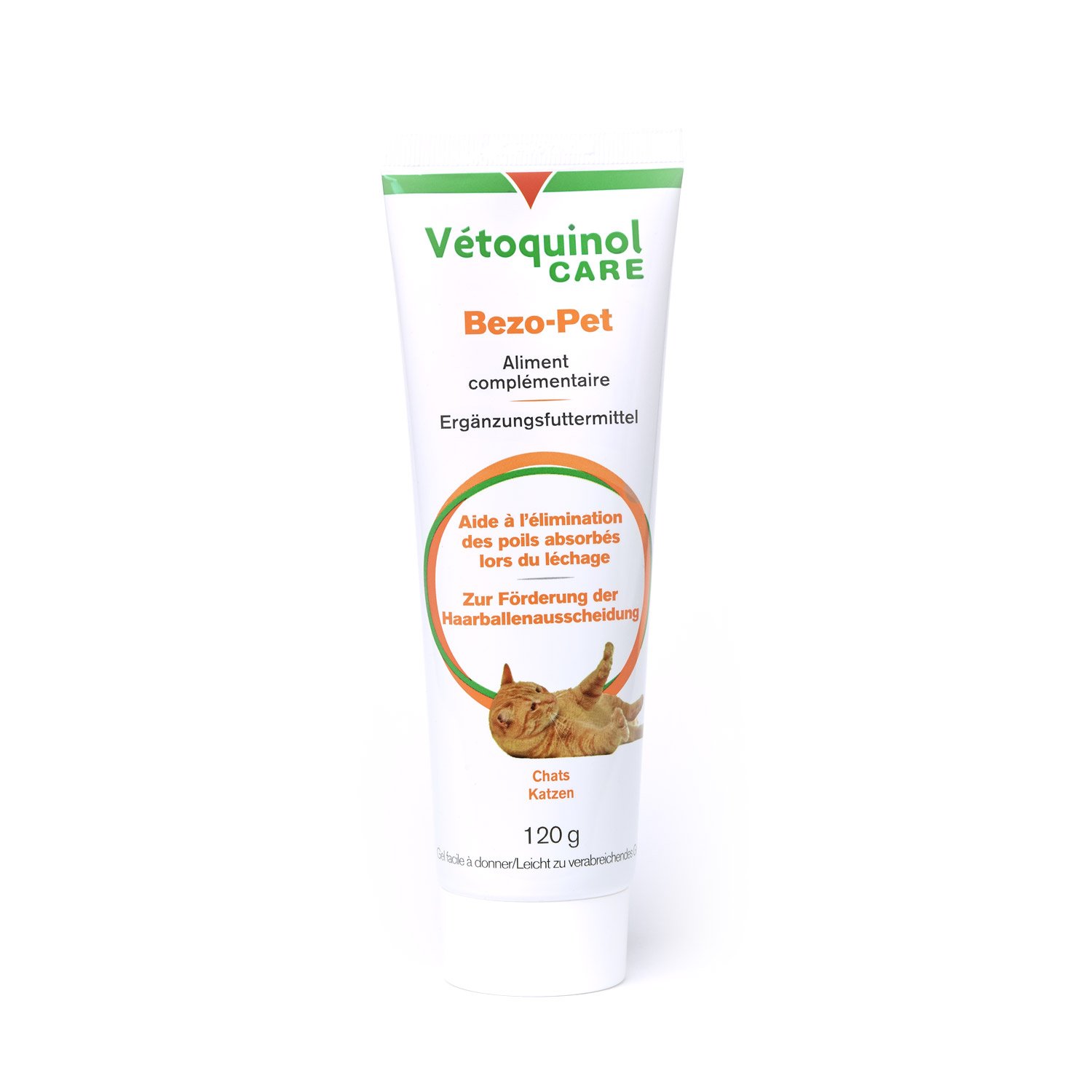 Vetoquinol Bezo-Pet Paste | 4 unidades | 4 x 120 g | Complemento alimenticio para perros y gatos | Puede ayudar a promover la eliminación de la bola del pelo | con malta