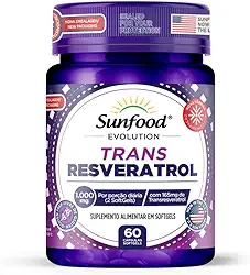TRANS RESVERATROL 1.000MG 60 SOFTGELS SUNFOOD EVOLUTION