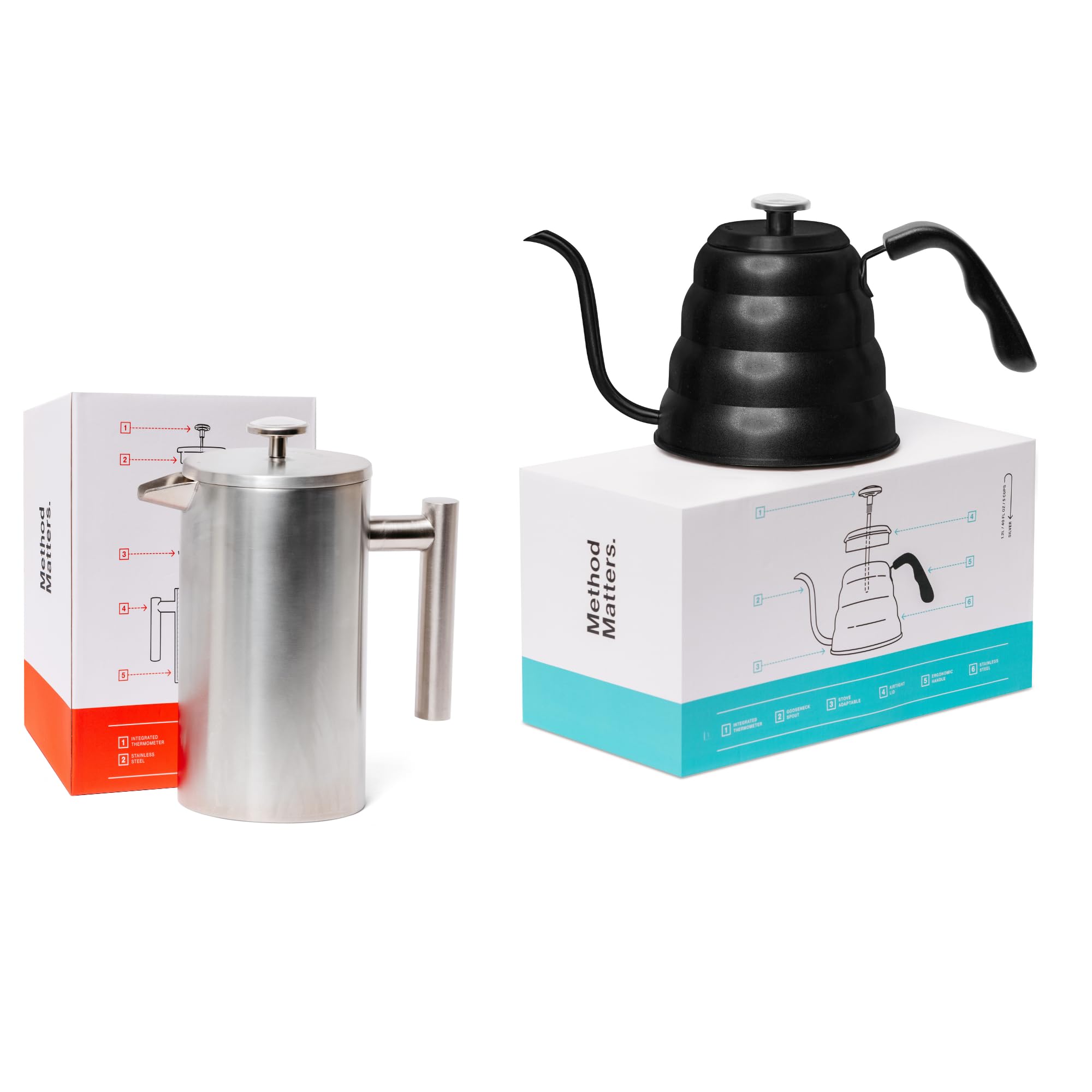 Barista Warrior French Press Coffee Maker & Gooseneck Kettle