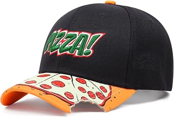 CORIRESHA Unisex Embroidered Pizza Letter Baseball Cap Adjustable Snapback Outdoor Streetwear Hat