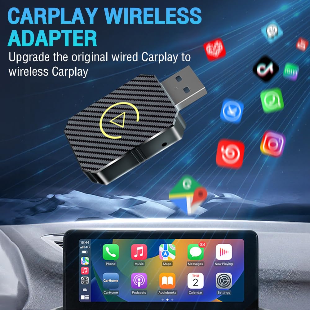 Adattatore Wireless CarPlay & Android Auto 2-in-1 2025 - Trasforma Il Collegamento Cablato In Wireless! Connessione Automatica Per IOS E Android - Foto 10