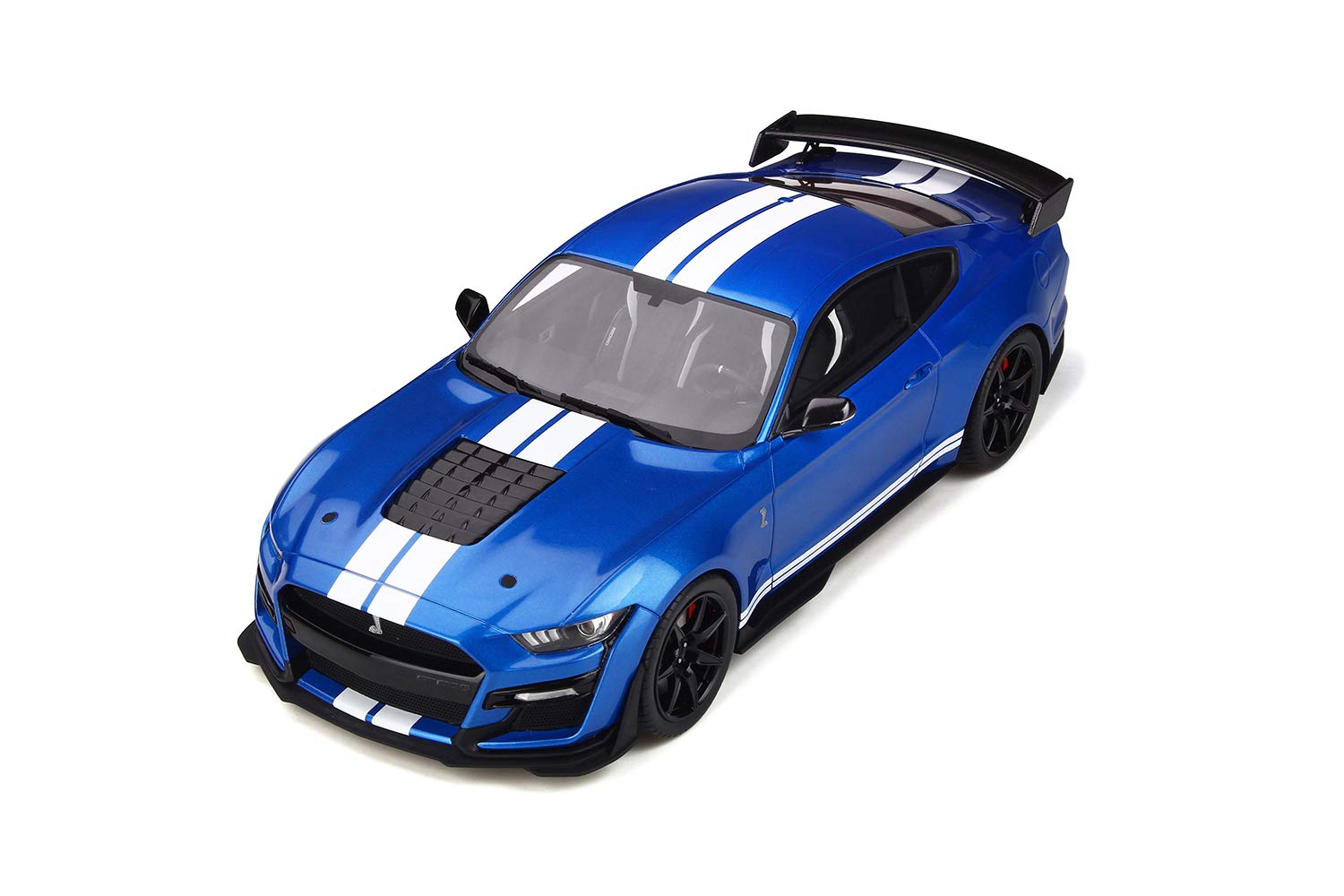 未展示品 GT SPIRIT 1/18 2020 Ford Mustang 2020 Ford Mustang Shelby GT500 Blue Metallic with White Stripes 1