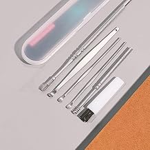 Stainless Steel Ear Wax Cleaner - Resuable Ear Cleaner Tool Set with Storage Box - Ear Wax Remover Tool Kit with Ear Curette Cleaner and Spring Ear Buds Cleaner (STEEL EAR WAX)-1