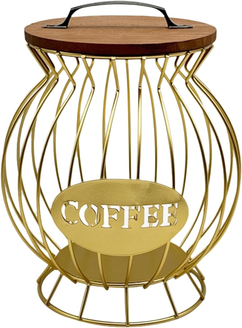 Contenedor de café multipropósito con tapa dorado y negro 5 L