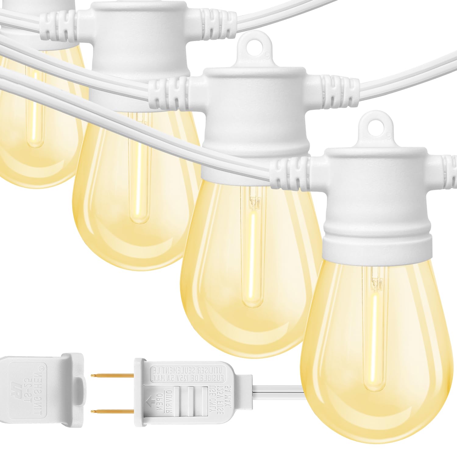 Photo 1 of FMART LED Outdoor String Lights, 50FT Hanging Lights Dimmable Commercial Grade White 50FT