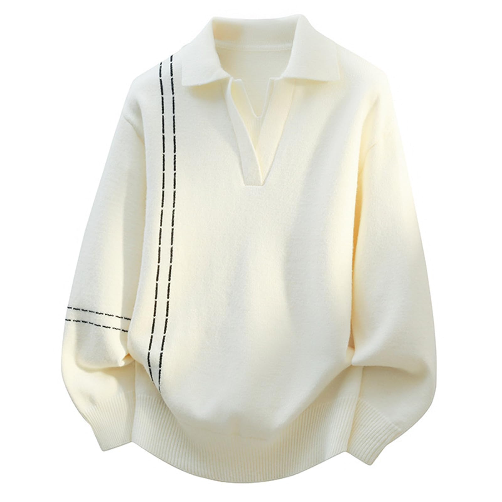 Pull col v homme en laine et cachemire chic pour l'hiver - 7