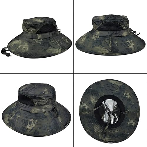 Miniatura 8 de EINSKEY Sombrero unisex para el sol, impermeable, de ala ancha, plegable, para pesca, senderismo, jardinería, safari, playa