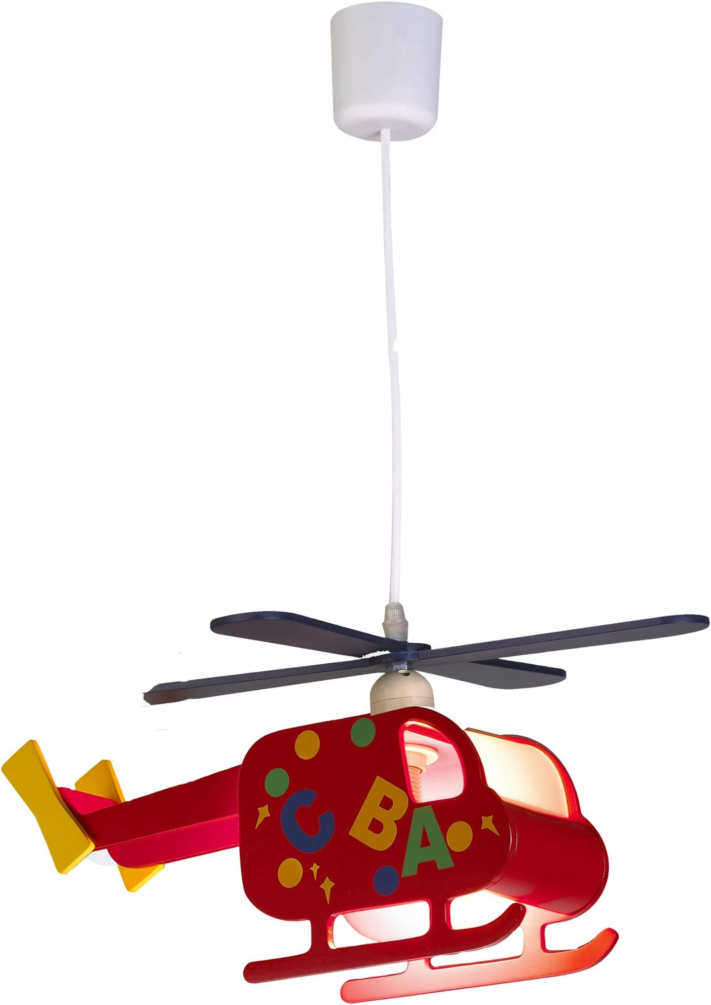 Am-Light Modern Ceiling Light with Helicopter Pendant Shade for Kids Bedroom Decoration