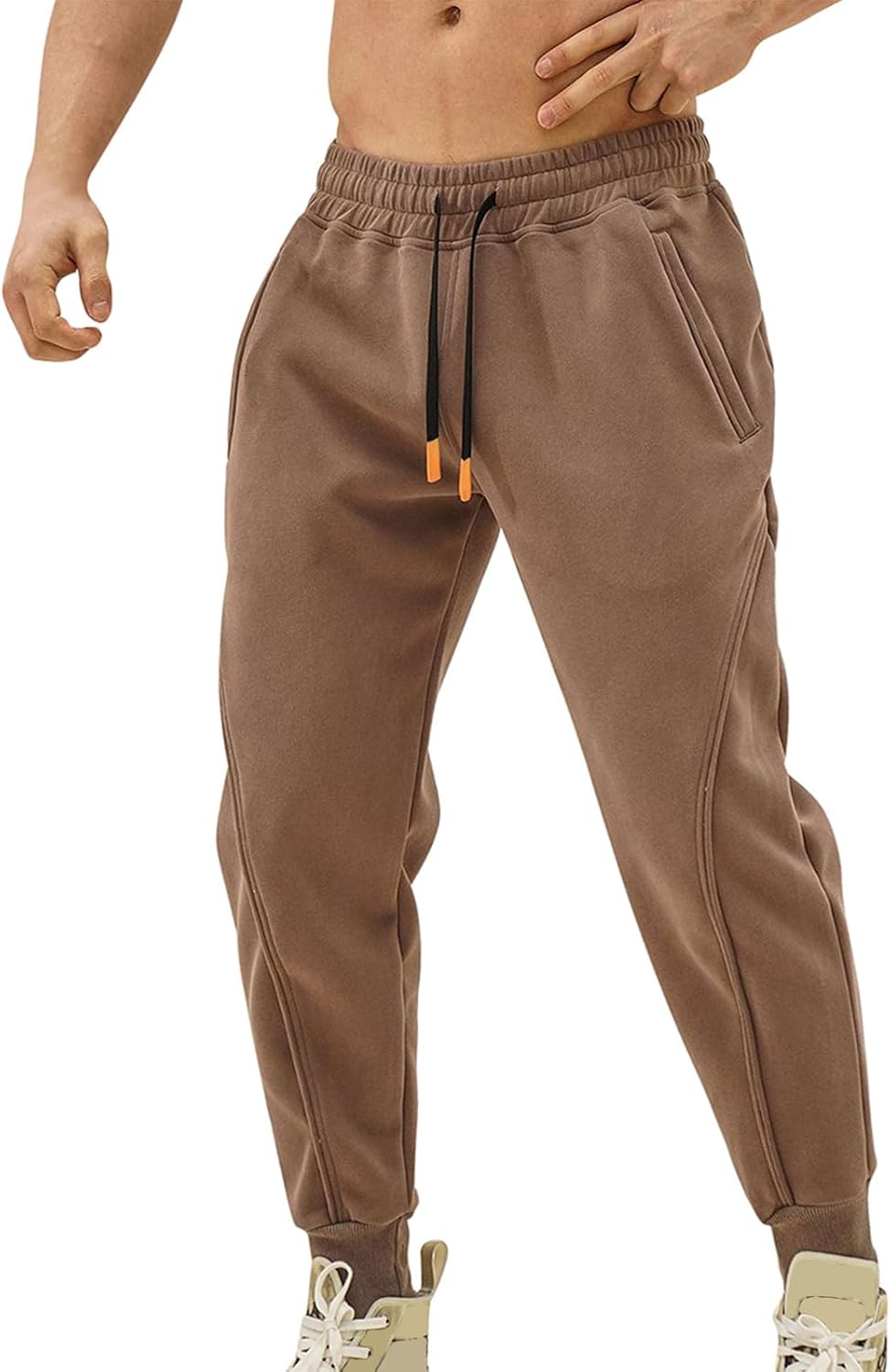WENKOMG1 Mens Casual Joggers, Athletic Lounge Pants Elastic Bottom Casual Jersey Sweatpants with Pockets, M-3XL
