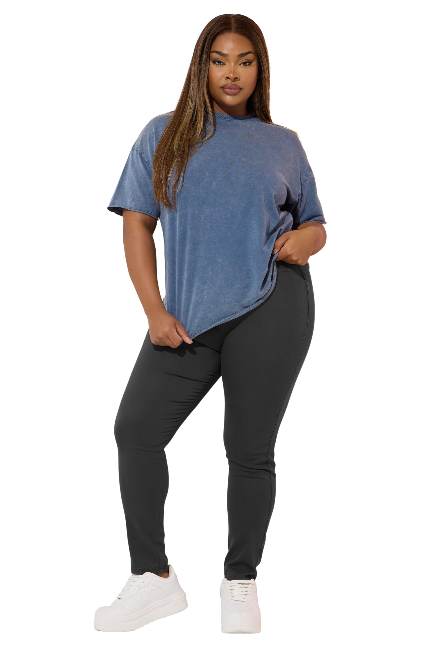 Yours Women's Grey Pull On Jeggings In Small
