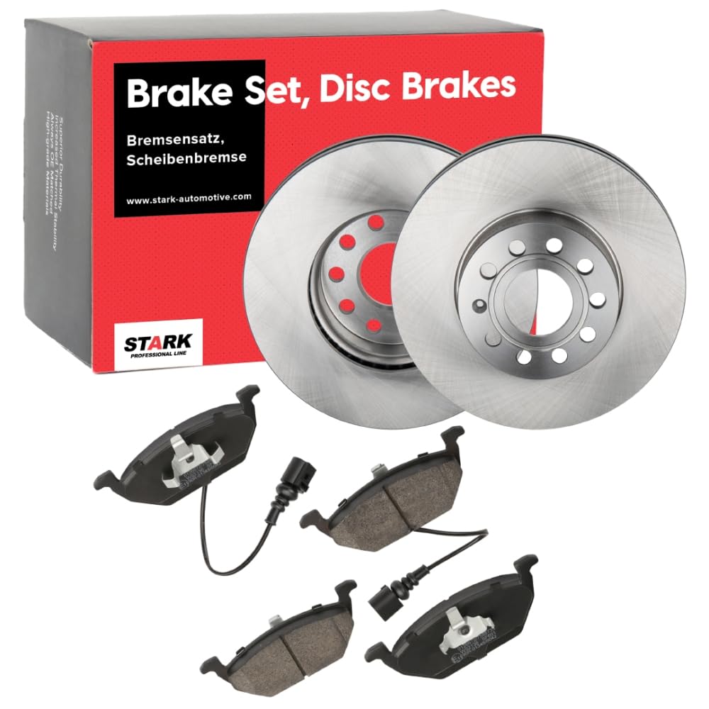 STARK Bremsen Set Vorne 288mm Bremsscheiben und Beläge Komplett Kompatibel mit VW Golf 7 Schrägheck 5G1, BQ1, BE1, BE2 Golf 6 5K1 Golf 5 Schrägheck 1K1 Golf 7 Variant BA5, BV5, AUDI A3 Sportback 8PA