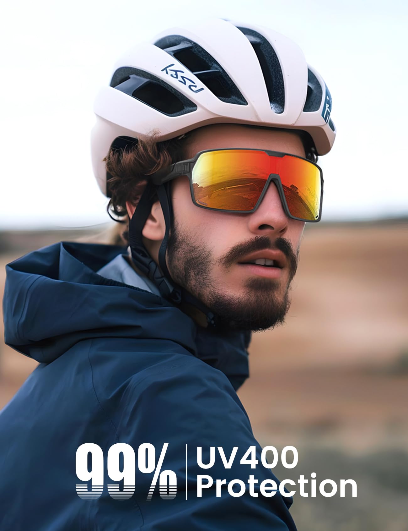 Lamicall Lunettes de Soleil Polarisées Cyclisme, [29g Ultra-Légère] Protection UV400, TR90-Monture, Lunettes de Soleil de Sport Réglables Homme pour Pêche/Course à pied/Randonnée
