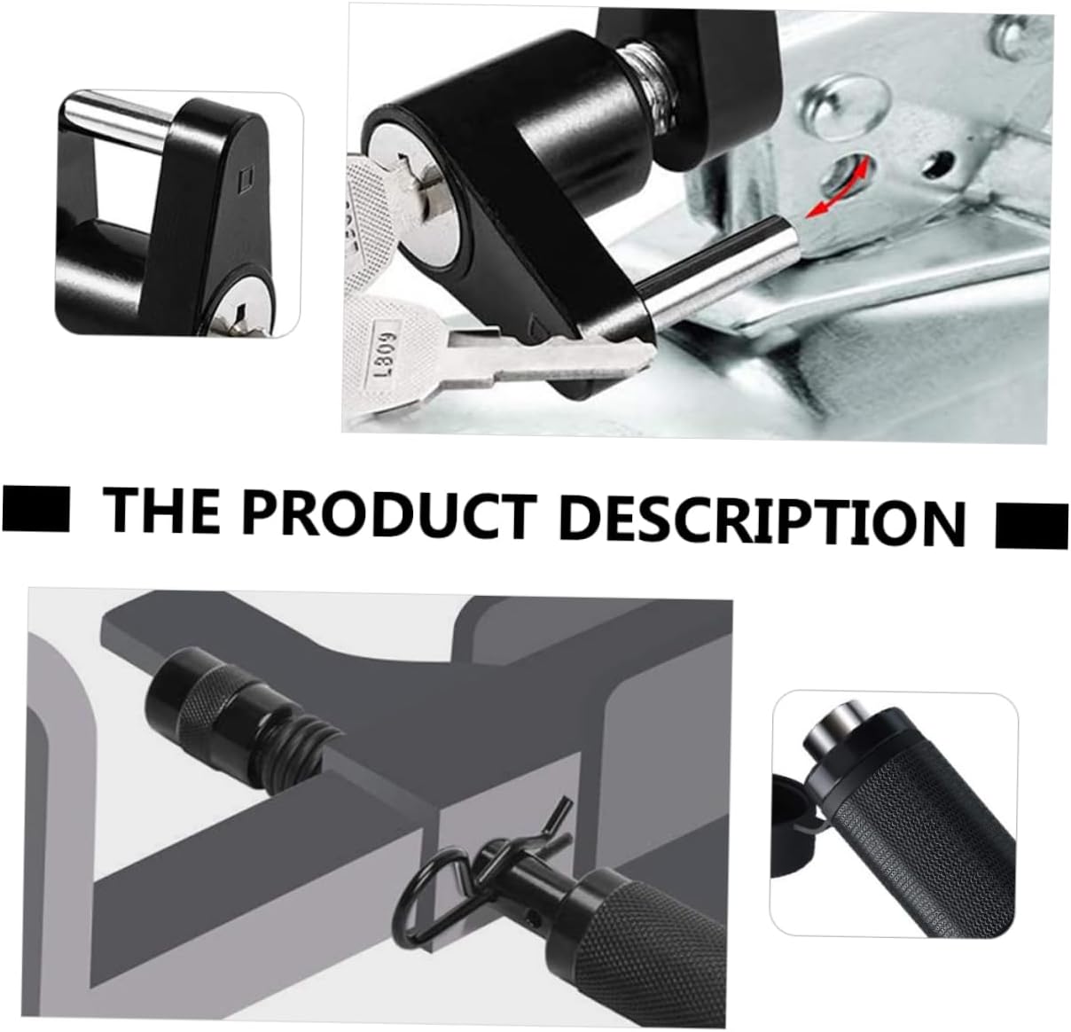 Mikinona 2sets Heavy-Duty Hitch Lock Coupler Lock for Trailers Construction Includes Keys for Rvs Travel Trailers Security