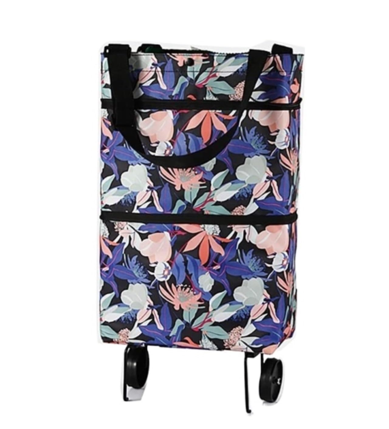 shopping trolley on wheels, Shopping Bag With Wheels Foldable Lightweight Grocery Cart Small Portable(Blue)