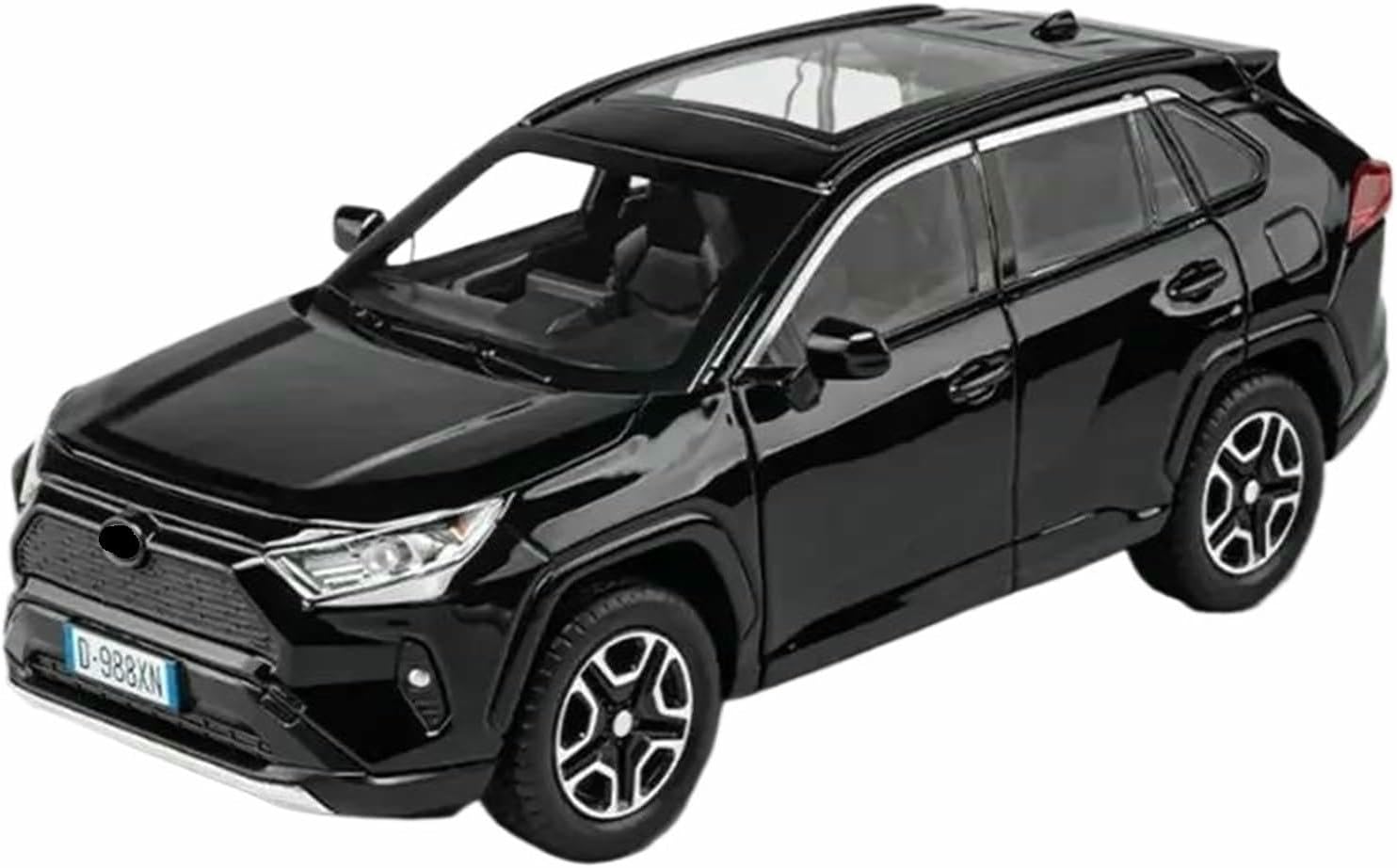 DEAVER Modelli auto lega pressofusa 1:24 per SUV per Rav4 modelli veicoli scala simulata kit per esposizione souvenir collezione(Black)