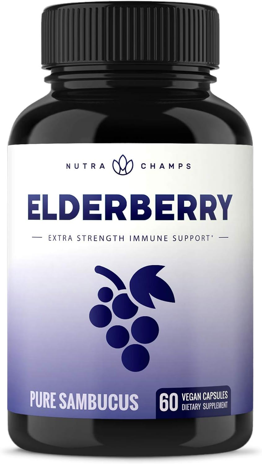 Elderberry Capsules 11,550mg Premium Supplement for Powerful Immune System Support