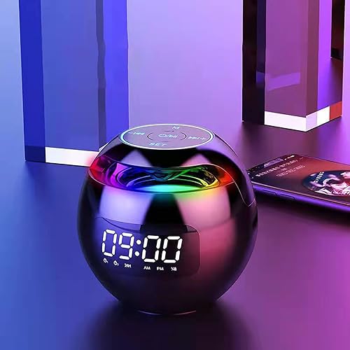 Altavoces Bluetooth coloridos altavoces portátiles Bluetooth inalámbrico con pantalla LED Radio FM Reloj despertador Calidad de sonido HiFi MP3 Play