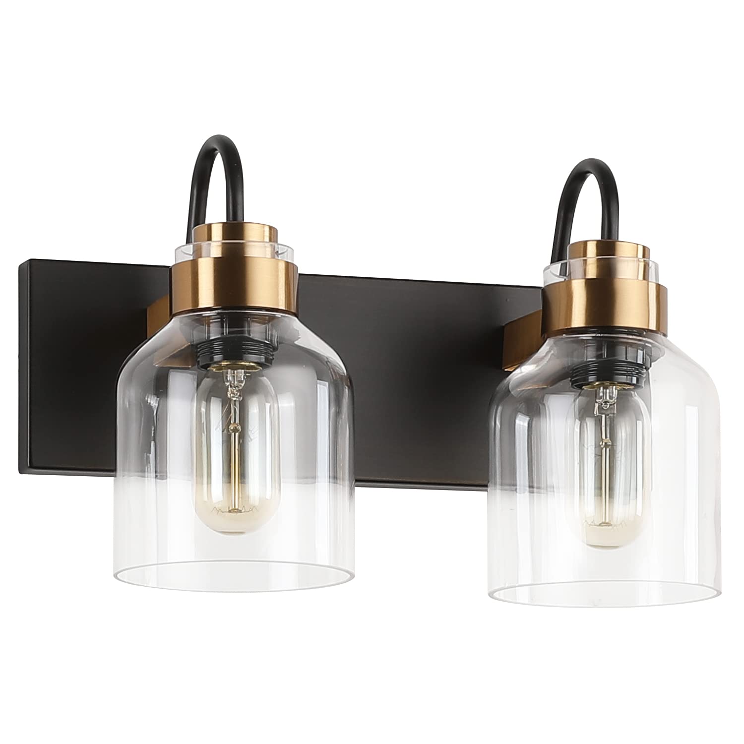 PRESDE 2 Light Bathroom Vanity Light Fixtures Over Mirror Vintage Black Brushed Bronze Base Wall Sconce Bath Lighting