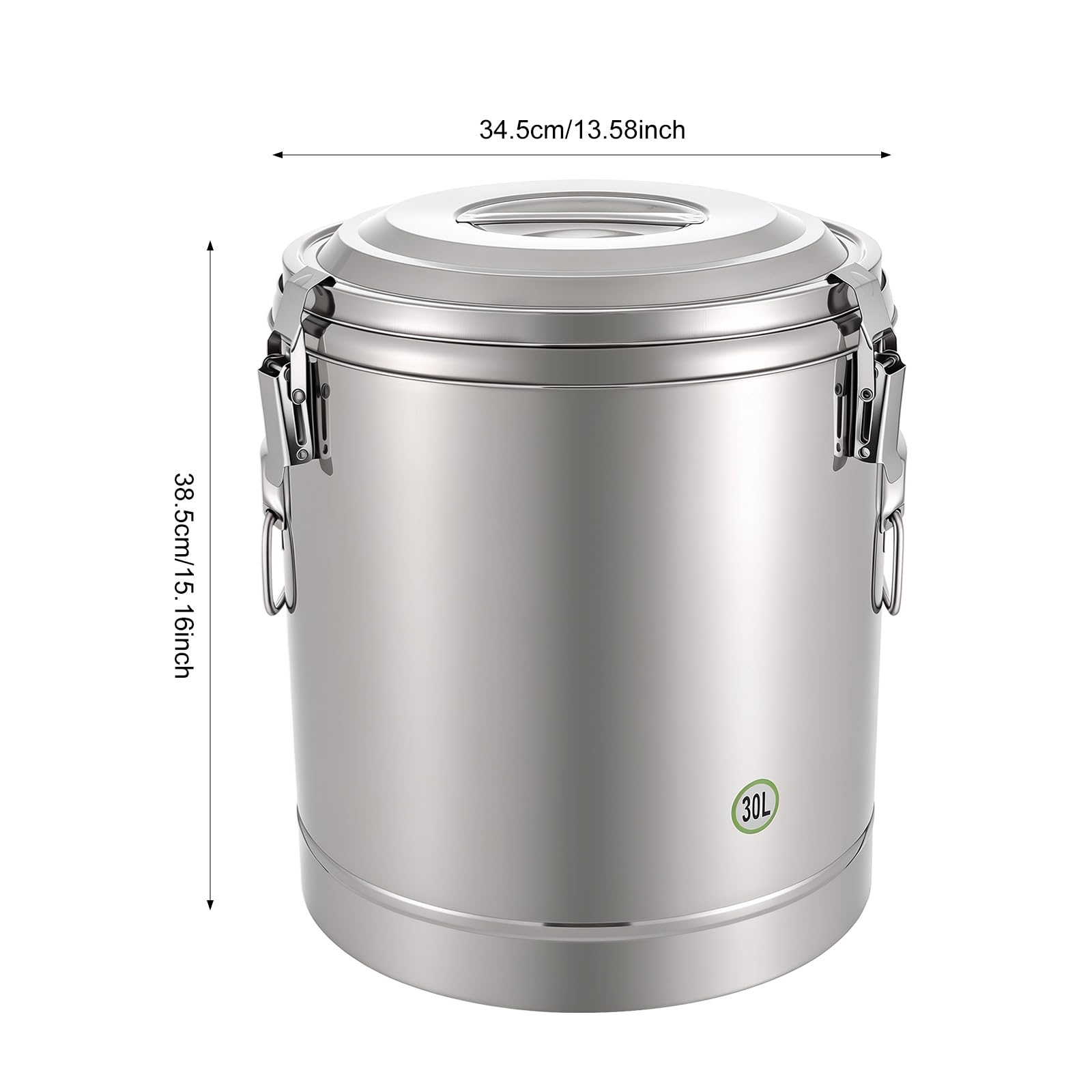 Contenitore termico in acciaio inox da 30 l, contenitore termico per gastronomia, secchio isolato per catering, contenitore per il trasporto di alimenti, 30 litri, contenitore termico per