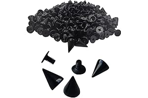 zhuohai 100 Pairs Cone Spikes Screwback Studs, DIY Punk Leather Craft Studs and Spikes Rivets(7X10mm)