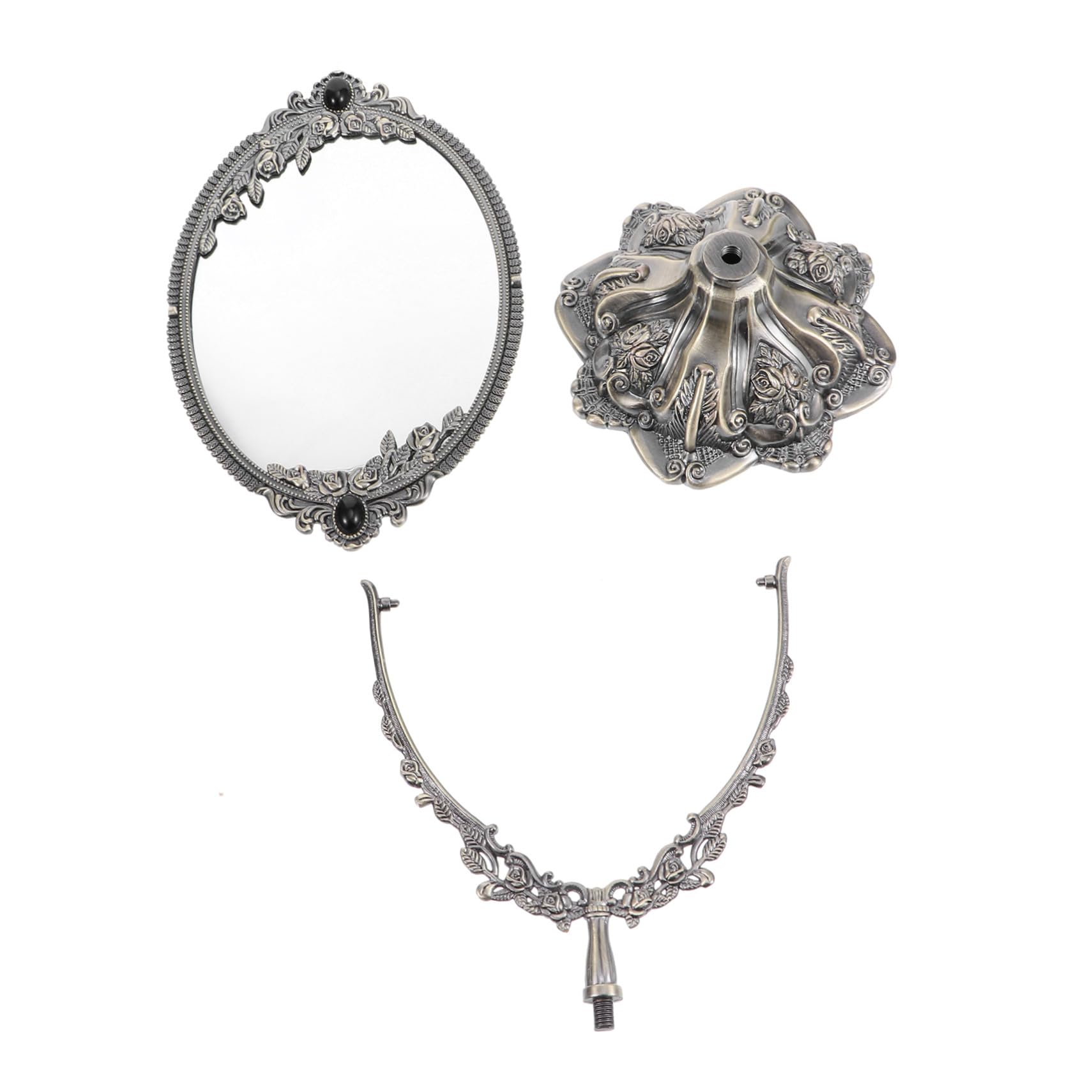 Miroir de maquillage rétro vintage avec cadre métal pour table et chambre