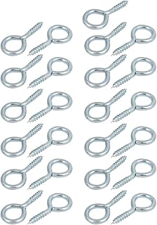 Aexit 12mm Inner Home Hardware Dia 40mm Length Zinc Plated Self-Tapping Eye Screw Hook 25pcs Model:36as512qo553