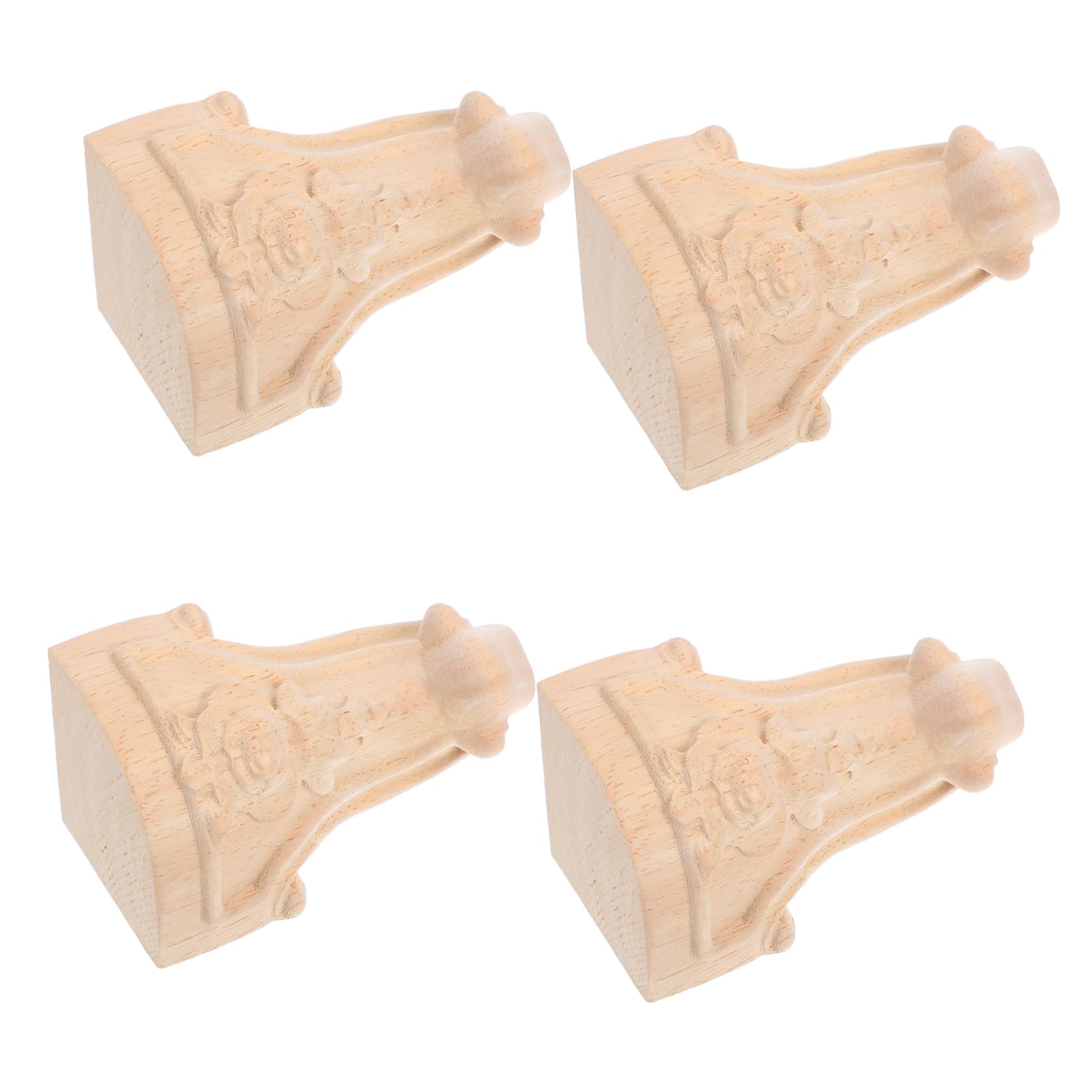 Meuble sculptés 4 pieds Mikinona jambes courtes en bois pour tables et buffet