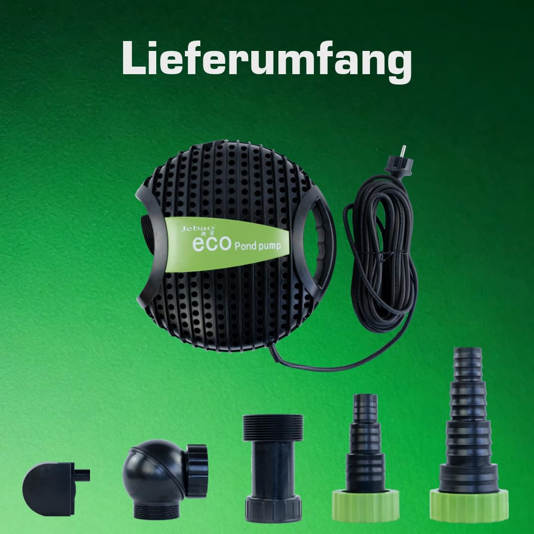 Teichpumpe 8.200L/H, 10m Kabel, 420cm Förderhöhe, 95W, Motorschutz, Wasserpumpe | Bachlaufpumpe | Wasserspielpumpe | Brunnenpumpe | Tauchpumpe | Springbrunnen-Pumpe