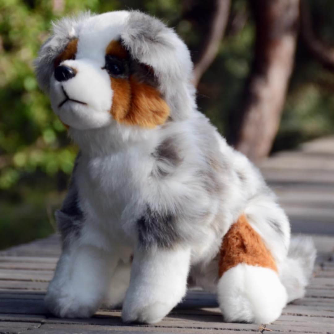 13'' Large Australian Shepherd Plush Realistic Shepherd Stuffed Animal Dog Puppy Pillow Home Decor