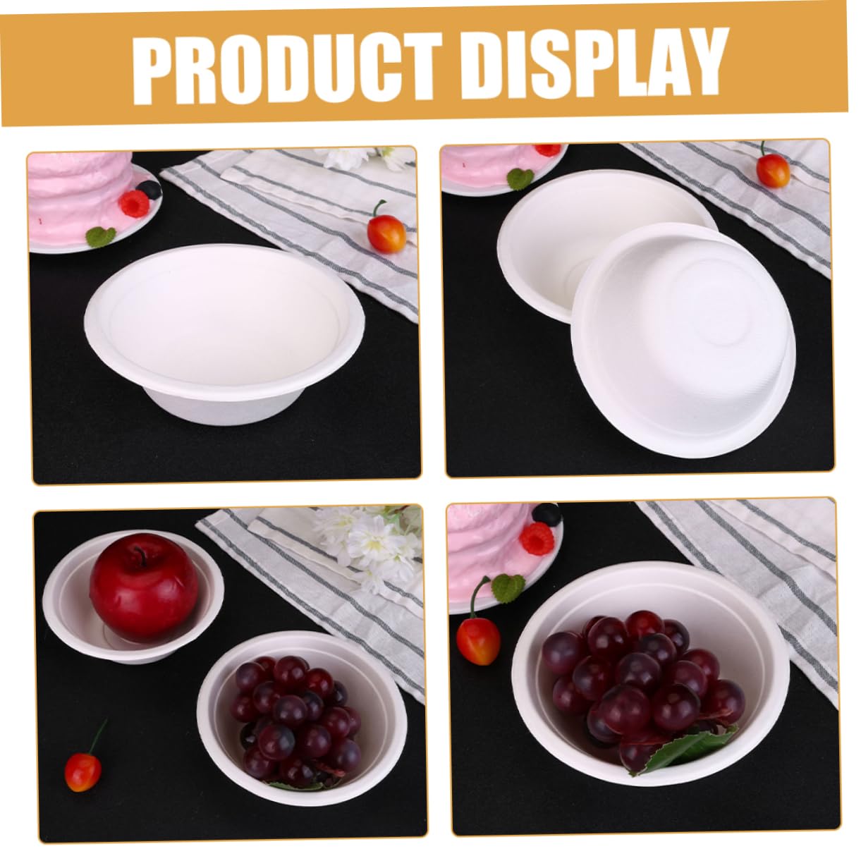 Healeved 100pcs Bowls Camping Soup Bowls Dinnerware for Parties Restaurants and Catering Heavy Duty Food for Noodles Salads and Snacks