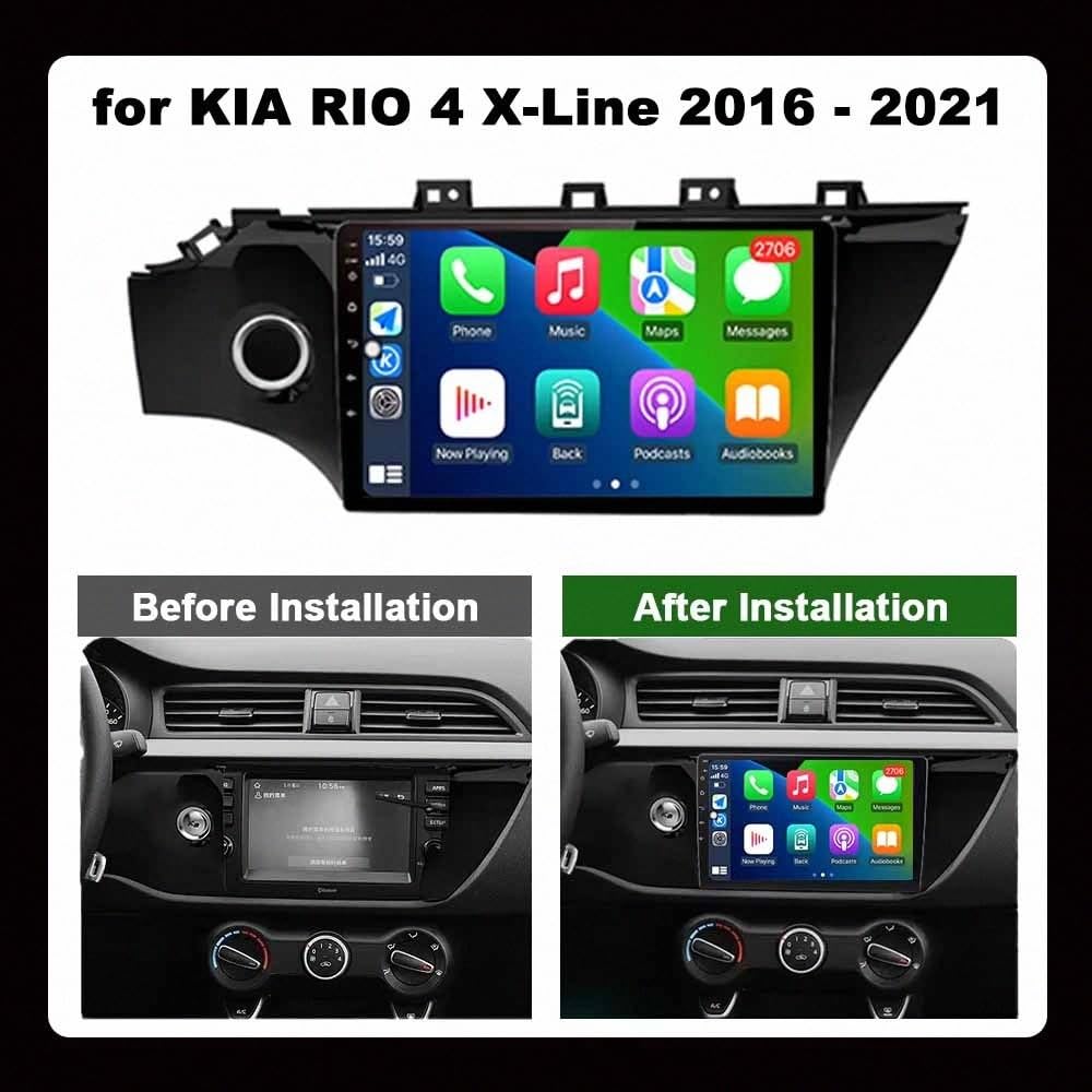 Radio Macchina Touch Screen per KIA RIO 4 X-Line 2016-2021 Wireless Carplay Android Auto Stereo Auto Bluetooth Ips con Pantalla Táctil con Gps, 8 Nucleo 8G+256G