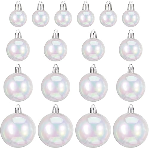Artibetter 54Pcs DIY Snow Globe Christmas Iridescent Ornaments Balls Plastic DIY Clear Bauble Ball Fillable Snow Globe Round Balls Christmas Tree Decorations Mixed Style