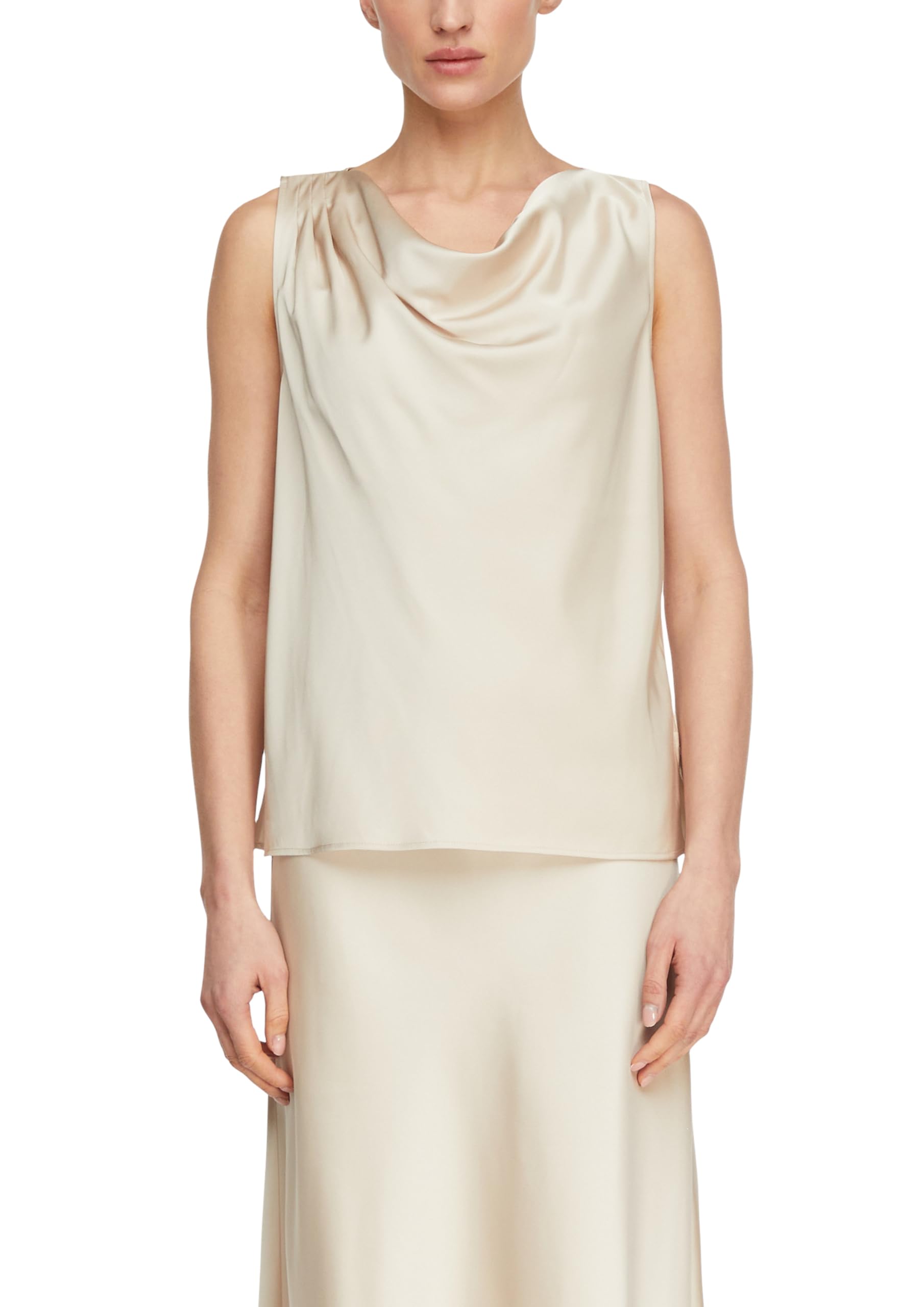 Comma Satin-Wasserfall-Top